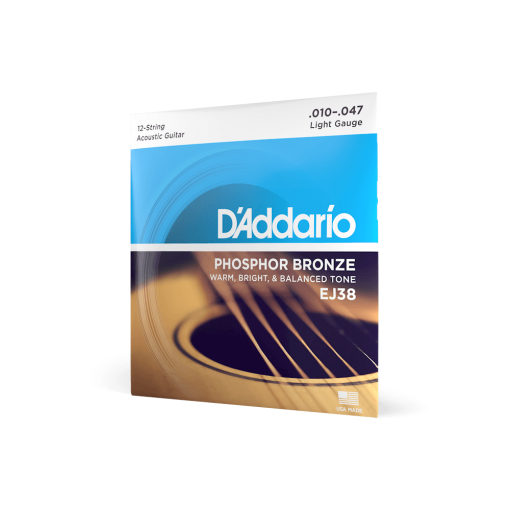 D’Addario 10-47 Light 12-String, Phosphor Bronze Acoustic Guitar Strings EJ38 - Afbeelding 2